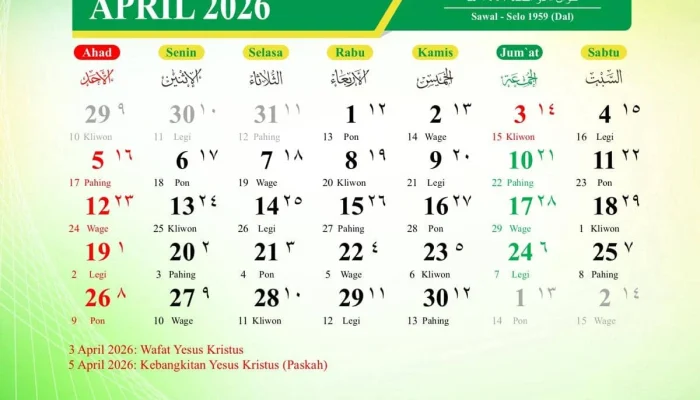 17 April 2026: Jumat Penuh Makna, Tanggal Hijriah 28 Syawal & Jadwal Libur Mendekati Hari Kartini