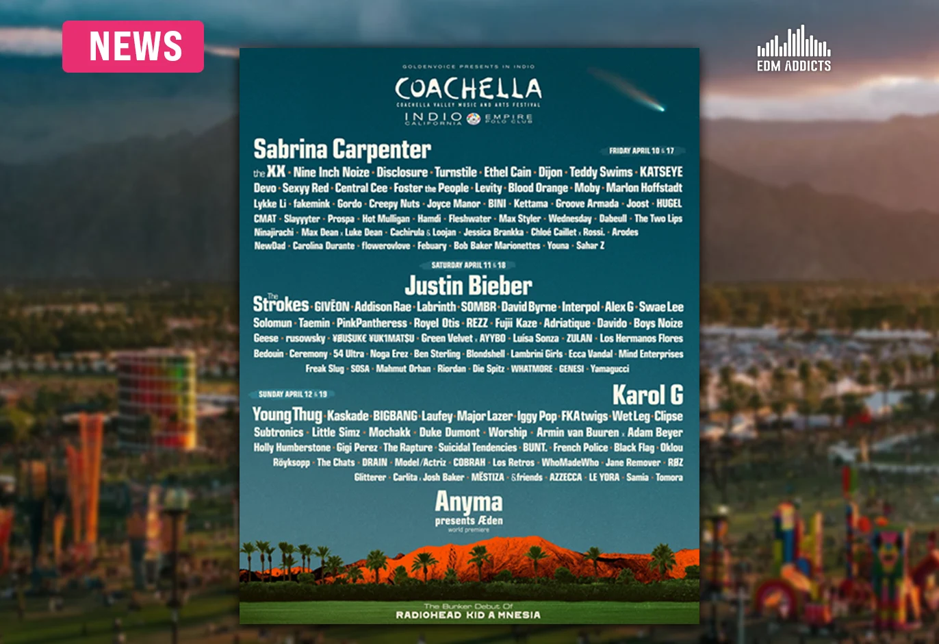 Anyma Bikin Geger di Coachella 2026: Set Melewati Batas Waktu, Goldenvoice Denda $44 Ribu