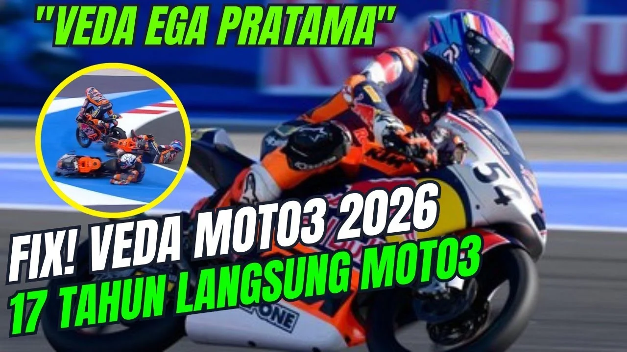 Drama Crash di Jerez: Veda Ega Pratama Bangkit dari P17 hingga Finis P6, Sementara Quiles Kuasai Pole Moto3 Spanyol 2026