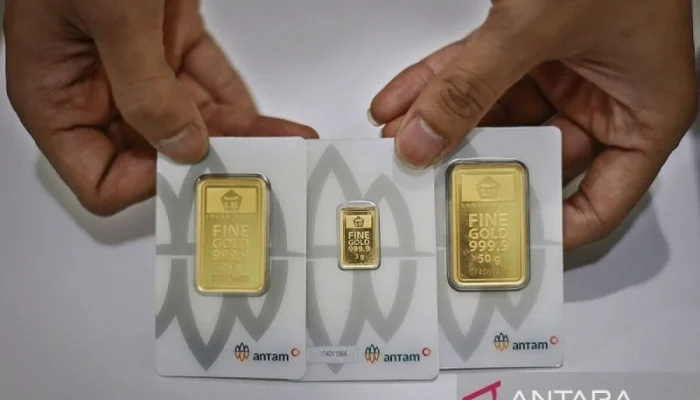 Harga emas Antam anjlok Rp44.000 pada Senin, 20 April 2026, dan kembali naik ke Rp2,88 juta Selasa
