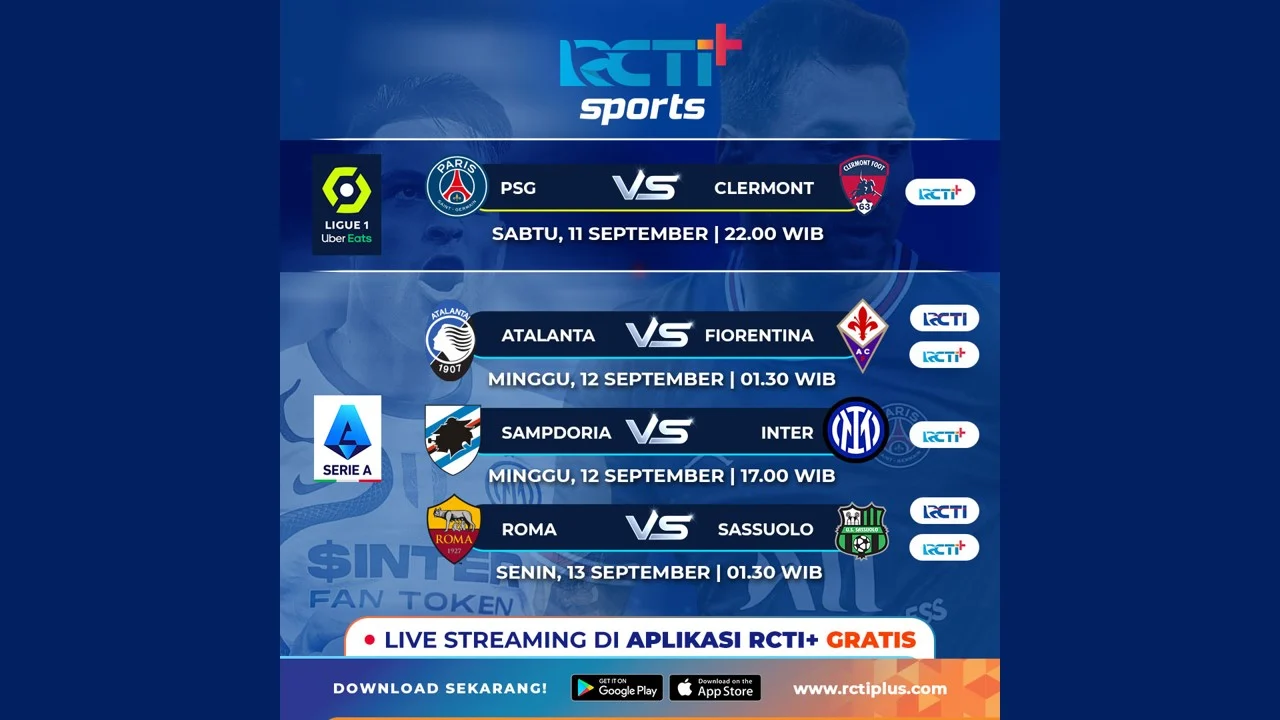 RCTI live: Jadwal Siaran Langsung Sepakbola dan Program Unggulan Pekan Ini