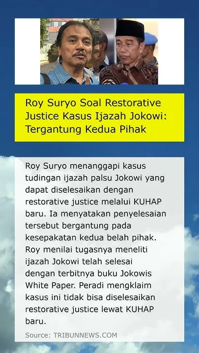 Roy Suryo Dituduh Palsukan Surat Kematian, Jokowi Jawab dengan Restorative Justice – Kontroversi Memanas