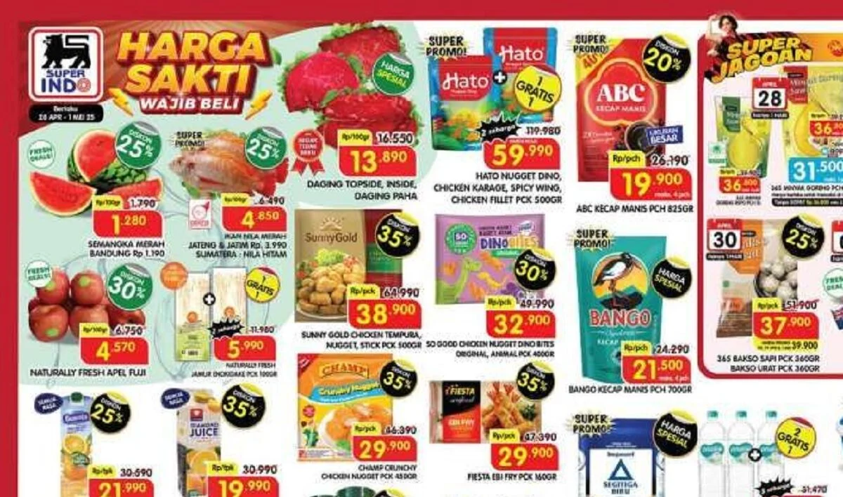 Superindo Gelar Promo Super Hemat 28 April 2026: Diskon Minyak Goreng, Daging, Buah, Sayur, hingga Popok dan Soklin
