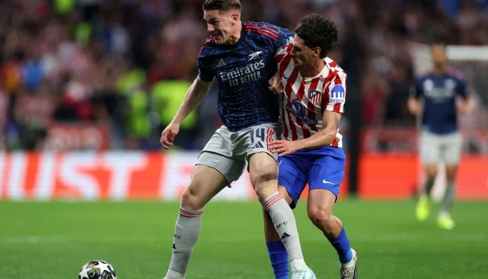 Declan Rice Terancam Sanksi UEFA Setelah Kritik Wasit di Laga Champions Arsenal vs Atletico Madrid