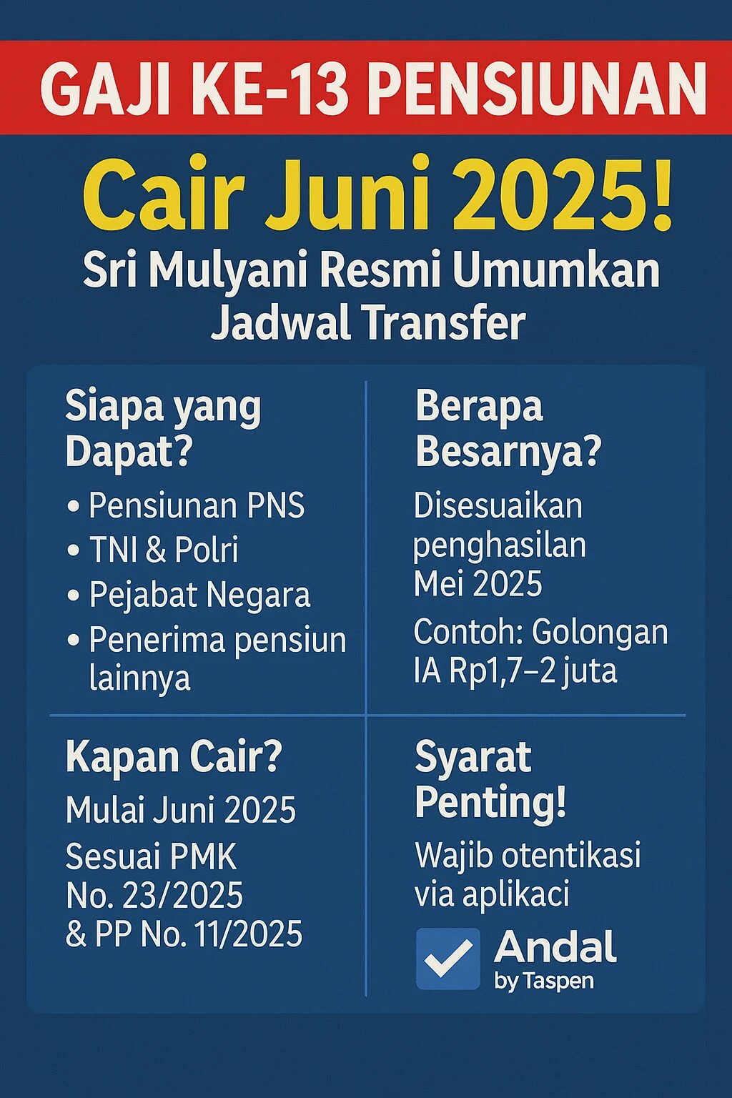 Gaji ke-13 ASN dan Pensiunan Cair 2 Juni 2026, Ini Rinciannya