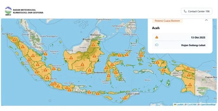 Hujan Lebat dan Angin Kencang Mengancam Sejumlah Wilayah Indonesia