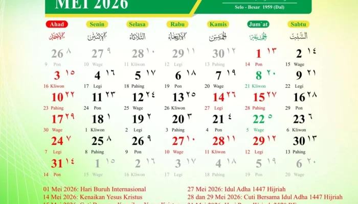 Kalender Mei 2026: Informasi Penting dan Acara Menarik