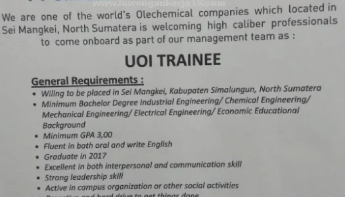 Lowongan Kerja di PT Unilever Oleochemical Indonesia: Syarat dan Cara Pendaftaran