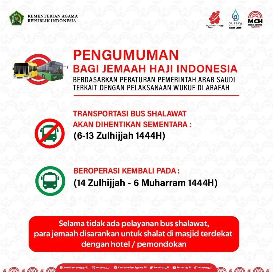 PPIH Gratiskan Bus Shalawat untuk Jamaah Haji Indonesia, Imbauan Tidak Perlu Bayar dan Beri Tip ke Sopir