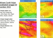 Prediksi BMKG: Separuh Jabodetabek Hujan Lebat Sore Ini