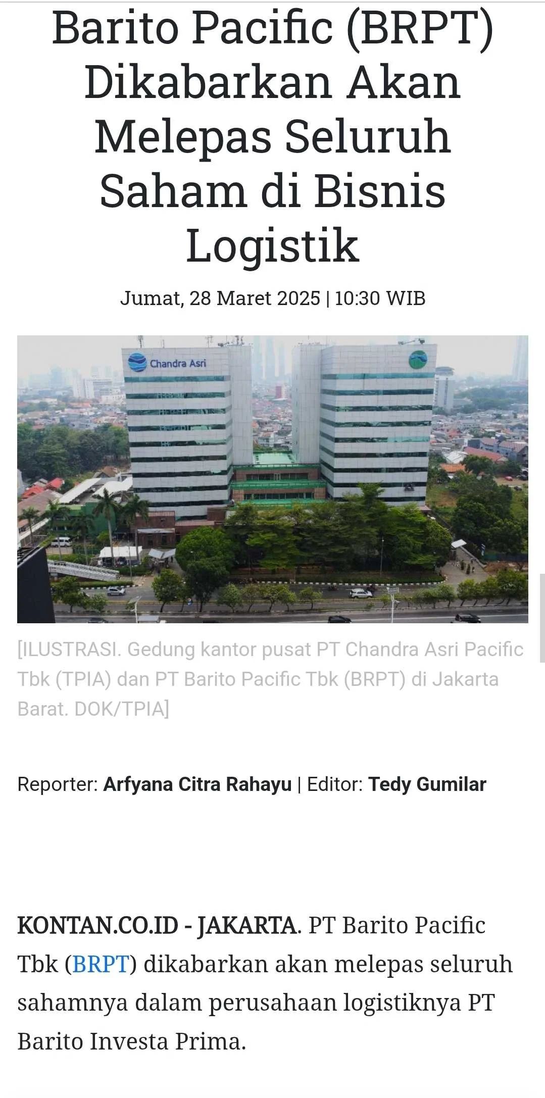 PT Barito Pacific Tbk Menghadapi Tantangan di Bursa Saham