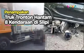 Truk Rem Blong di Slipi Tabrak Separator, Sopir Dikenai Tilang Rp600 Ribu