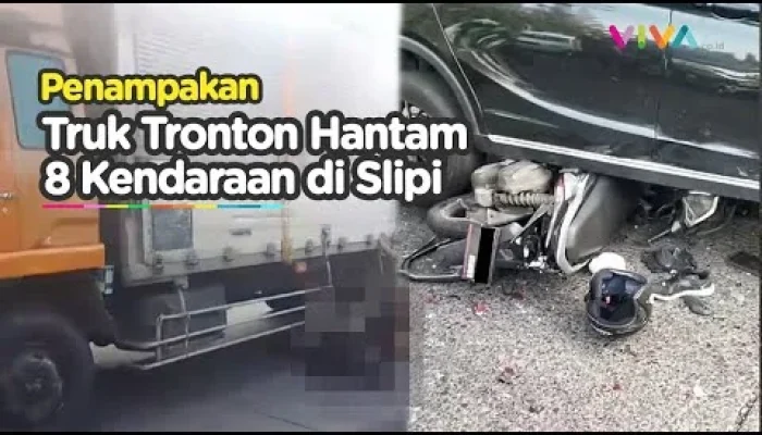 Truk Rem Blong di Slipi Tabrak Separator, Sopir Dikenai Tilang Rp600 Ribu