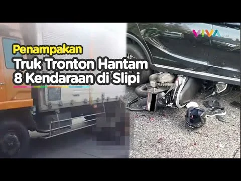 Truk Rem Blong di Slipi Tabrak Separator, Sopir Dikenai Tilang Rp600 Ribu