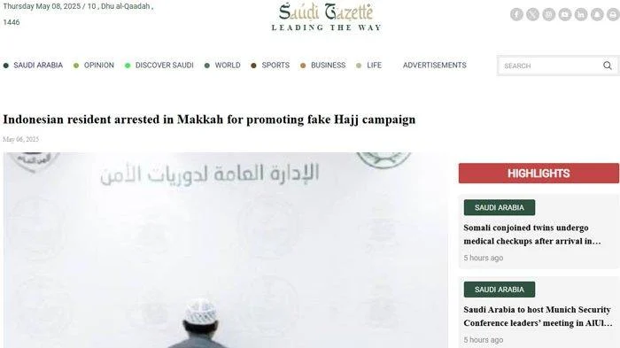 WNI Ditangkap di Arab Saudi Terkait Penipuan Haji Ilegal
