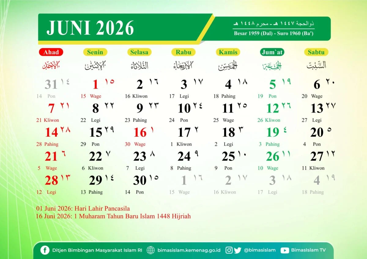 16 Juni 2026: Hari Libur Nasional Tahun Baru Islam 1448 Hijriah