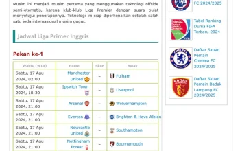 Jadwal Liga Inggris: Persiapan Menuju Musim Baru