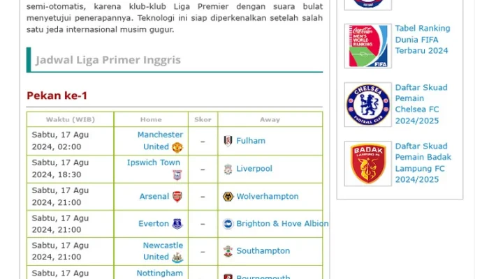 Jadwal Liga Inggris: Persiapan Menuju Musim Baru