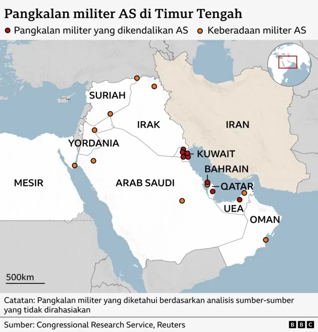 Konflik AS-Iran Memburuk, Pangkalan Militer AS di Timur Tengah Dihantam