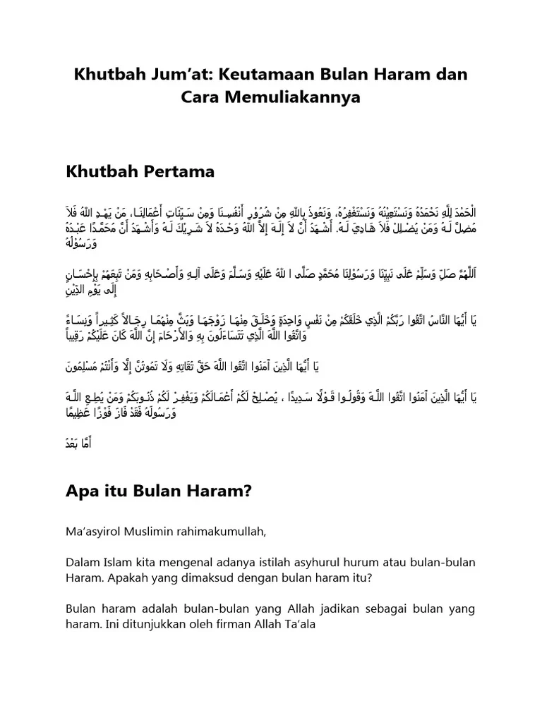 Memahami Keutamaan Bulan Muharram dan Makna Khutbah Jumat di Dalamnya