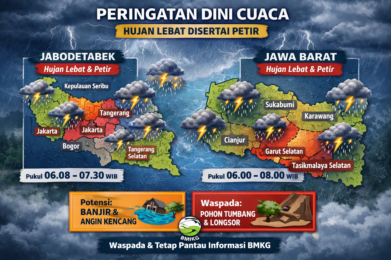 Prakiraan Cuaca 16 Mei 2026: Hujan Ringan di Papua Tengah dan Potensi Hujan di Jabodetabek