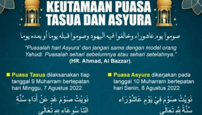 Puasa Tasua dan Asyura 2026: Jadwal, Niat, dan Keutamaan