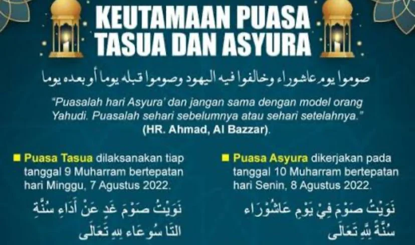 Puasa Tasua dan Asyura 2026: Jadwal, Niat, dan Keutamaan