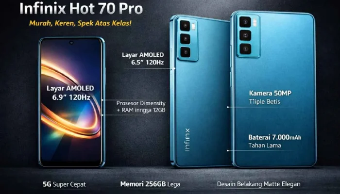 Infinix Hot 70 Pro: Ponsel dengan Fitur Canggih dan Desain Menarik