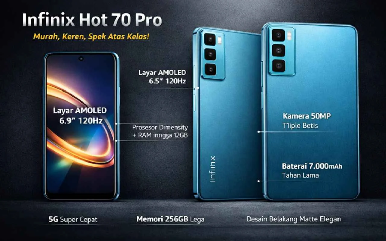 Infinix Hot 70 Pro: Ponsel dengan Fitur Canggih dan Desain Menarik
