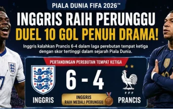 Inggris Raih Kemenangan Dramatis 6-4 Atas Prancis di Perebutan Tempat Ketiga Piala Dunia 2026