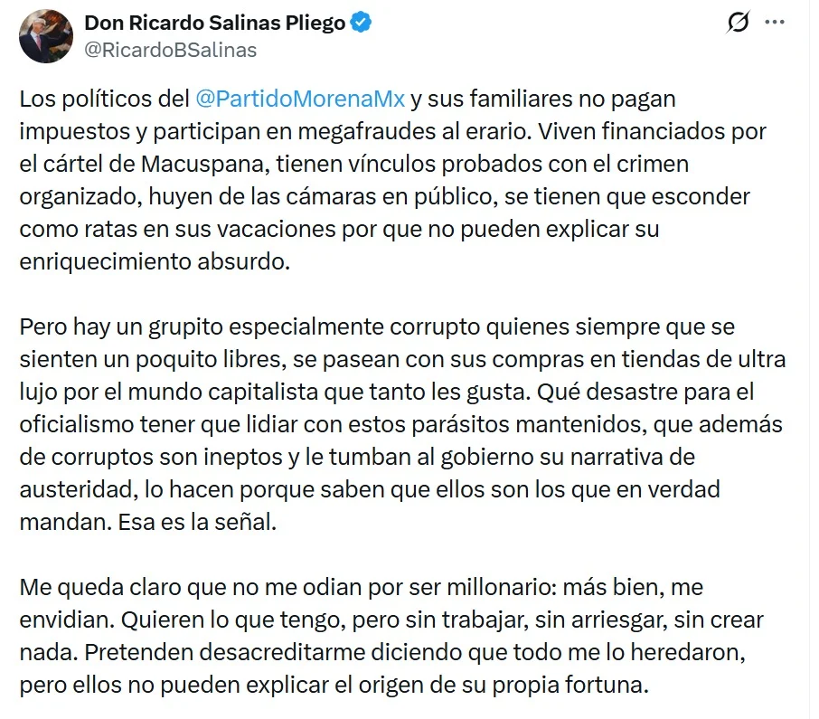 José Ramón López Beltrán dan Ricardo Salinas Pliego Terlibat Perselisihan di Media Sosial