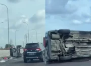 Kecelakaan Maut di Tol Jagorawi: Mobil SUV Terguling Setelah Menabrak BYD