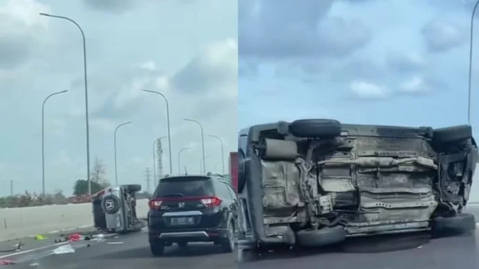 Kecelakaan Maut di Tol Jagorawi: Mobil SUV Terguling Setelah Menabrak BYD
