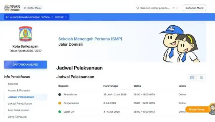 Pengumuman SPMB Balikpapan 2026: Tanda Peserta Lolos dan Jadwal Daftar Ulang