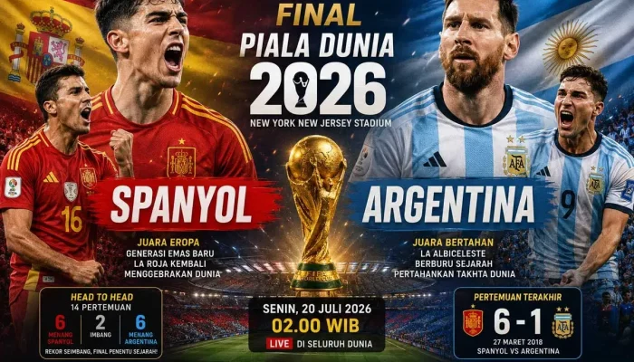 Piala Dunia 2026: Spanyol vs Argentina, Siapa yang Akan Dinobatkan sebagai Juara Dunia?