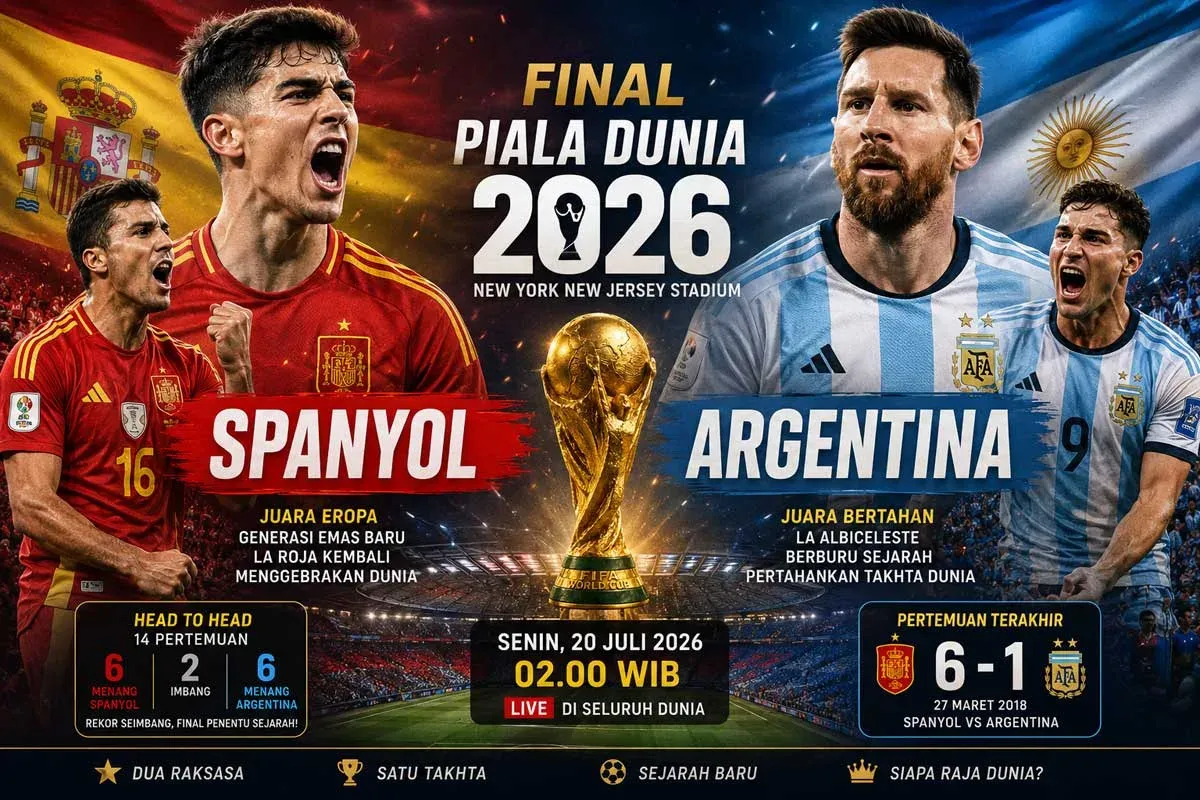 Piala Dunia 2026: Spanyol vs Argentina, Siapa yang Akan Dinobatkan sebagai Juara Dunia?