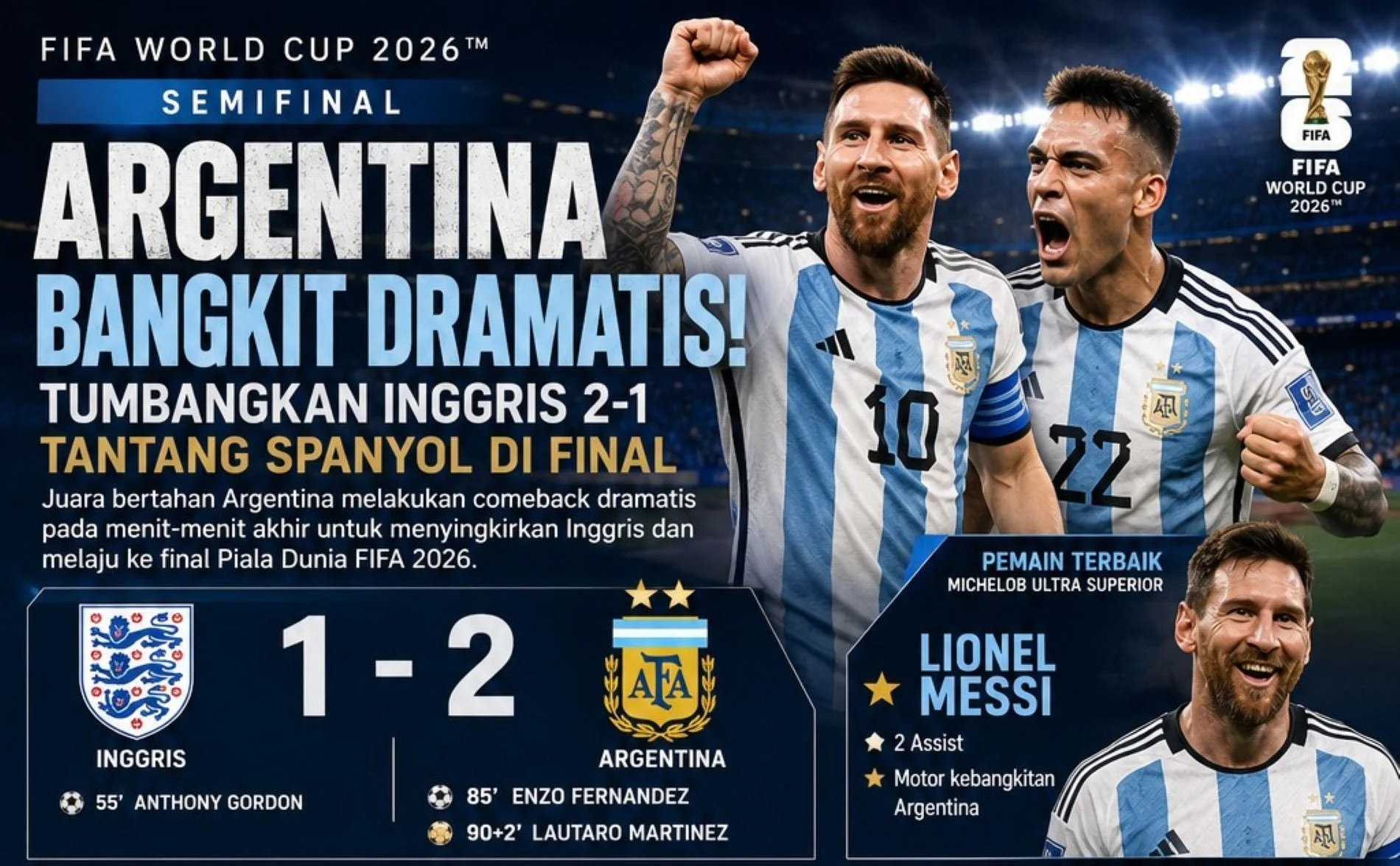 Spanyol Siap Hadapi Argentina di Final Piala Dunia 2026