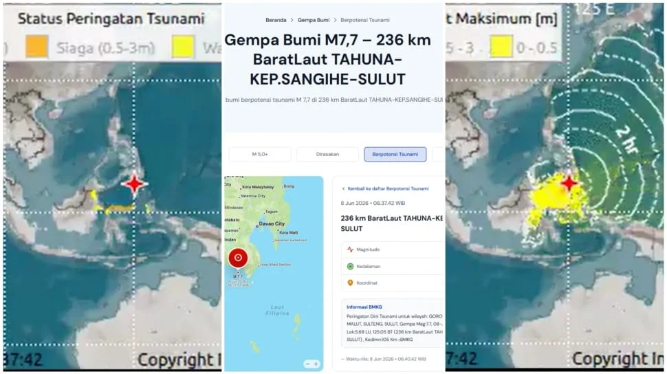 Gempa Dahsyat M7,7 di NTT, BMKG Perkirakan Tsunami Setinggi 3 Meter Terjang Tiga Provinsi
