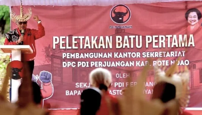 Hasto Kristiyanto Hadiri Peletakan Batu Pertama Kantor DPC PDIP Samosir, PDI Perjuangan Perkuat Konsolidasi