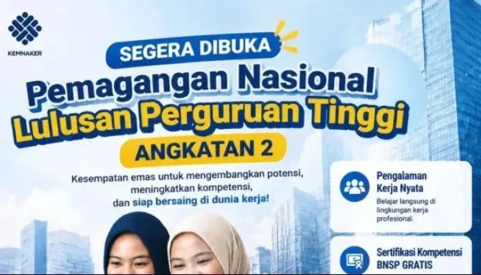 Kemnaker Buka Pendaftaran Magang Nasional Angkatan 2, 150 Ribu Kuota Tersedia