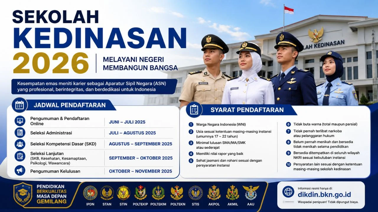 Pendaftaran Sekolah Kedinasan 2026: Informasi Terbaru dari BKN dan Cara Cek Hasil Seleksi PPPK Sekolah Rakyat