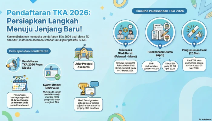 Pendaftaran TKA 2026 Dibuka: Simak Informasi dan Contoh Soal