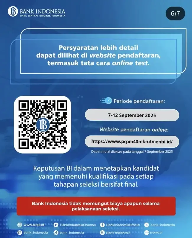 Penerimaan PCPM BI Angkatan 41: Kesempatan Berkarier di Bank Indonesia