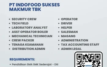 PT Indofood CBP Sukses Makmur Tbk Buka Ratusan Posisi Lowongan Kerja, Ini Syaratnya
